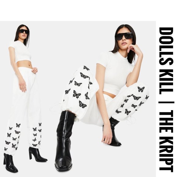 Dolls Kill Pants - NWT Dolls Kill The Kript Owens Butterfly Pants M/L
